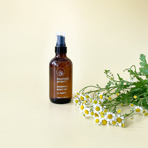 Moringa Body Oil with flowers